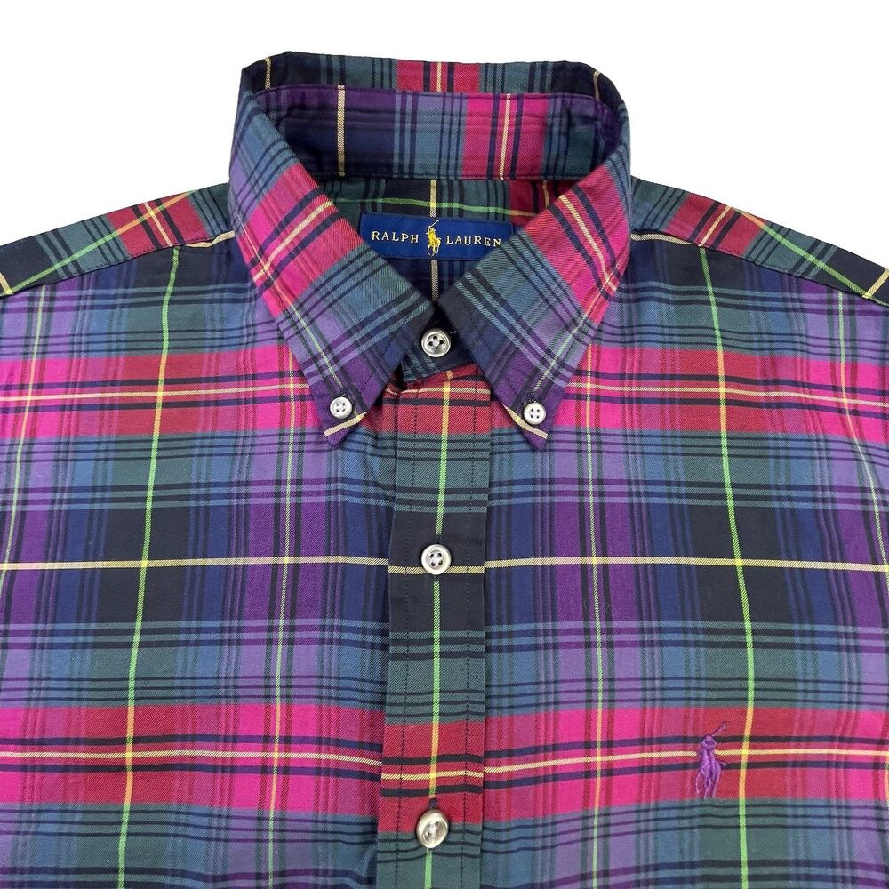 Polo Ralph Lauren Shirt Men’s M Plaid Oxford Button Down OCBD Preppy